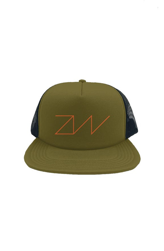 'ZW' FOAM FRONT TRUCKER CAP- OLIVE